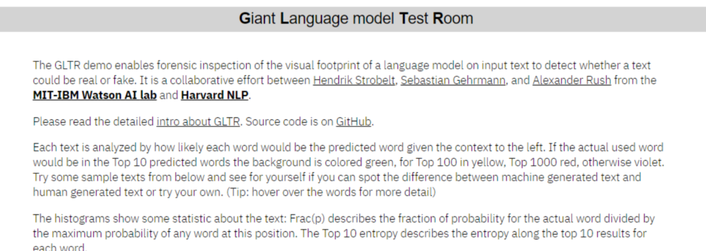 Giant Language Model Test Room